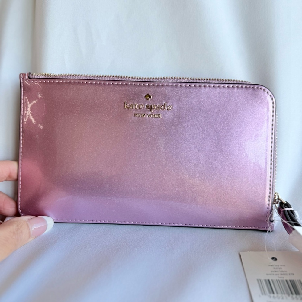 Kate Spade Metallic Pink Wristlet NWT